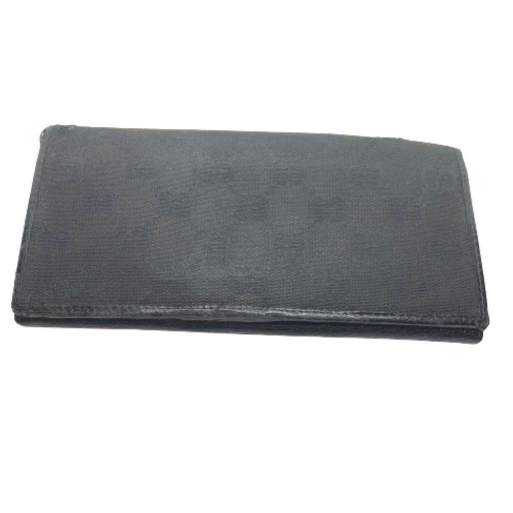 Authentic GUCCI Black Fabric & Leather Long Designer Wallet